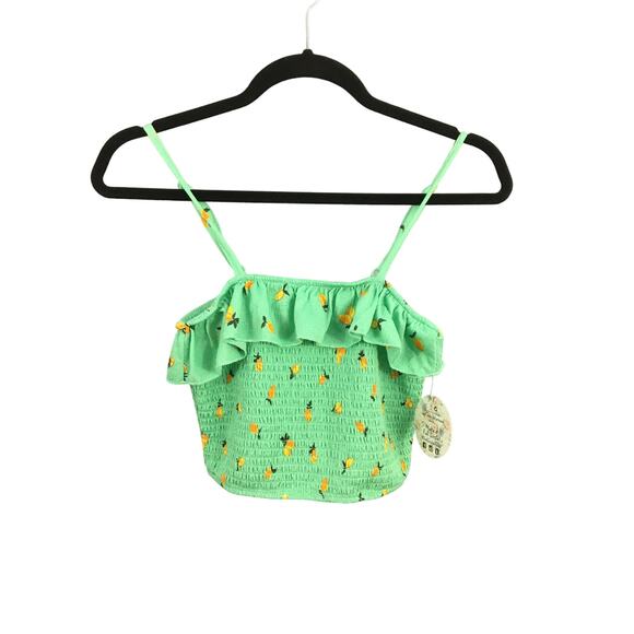 Jolie & Joy Mini Skirt and Ruffled Crop Top Set Size Medium Green with Lemons - Picture 5 of 13